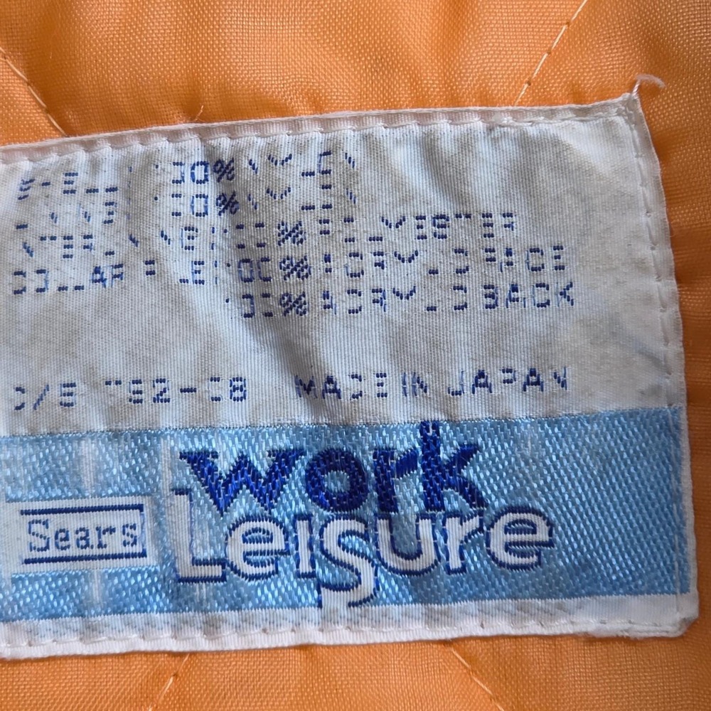 Vintage SEARS Work Leisure Men's Bomber Jacket Faux Fur Collar Aviator 70s Japan - Picture 4 of 10